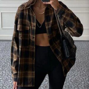 12th Tribe Fireside Mocha Plaid Flannel